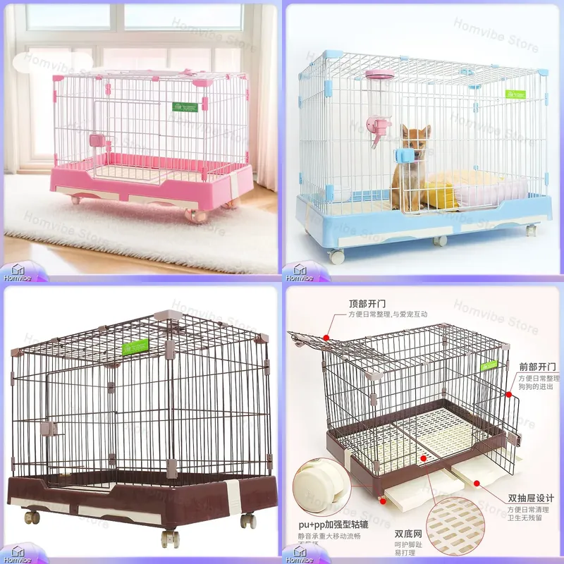 Rabbit Cage Wire - Heavy Duty Dog Cage with Toilet